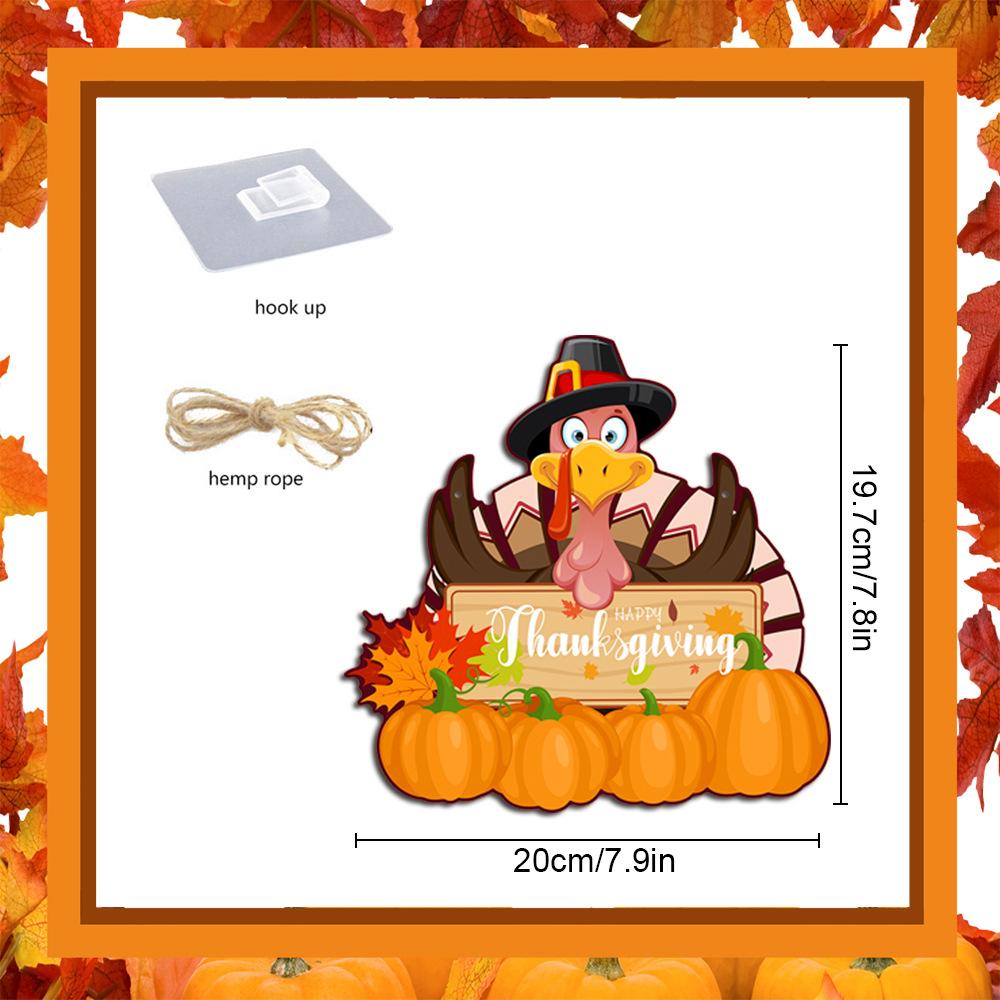 

Three-dimensional Thanksgiving Turkey Dwarf Atmosphere Wooden Pendant Party Porch Decoration Hanging Sign