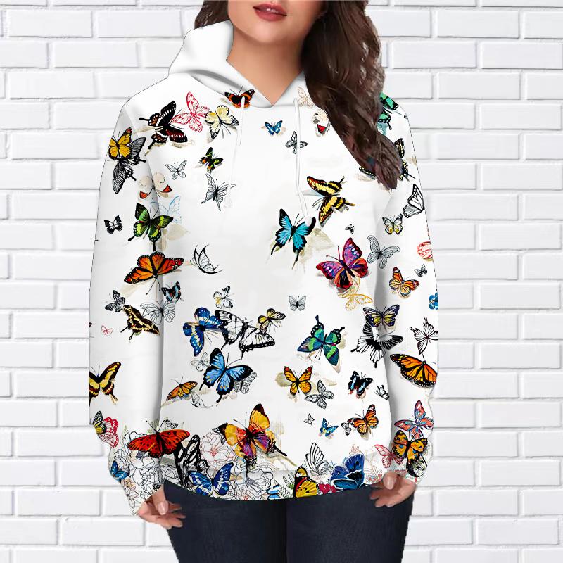 

Женская мода Фиолетовый Звезда Бабочка Принт Свободные Толстовки Топы Блузка Свитшот Повседневный Длинный Рукав Пуловер Топы 8XL разноцветный