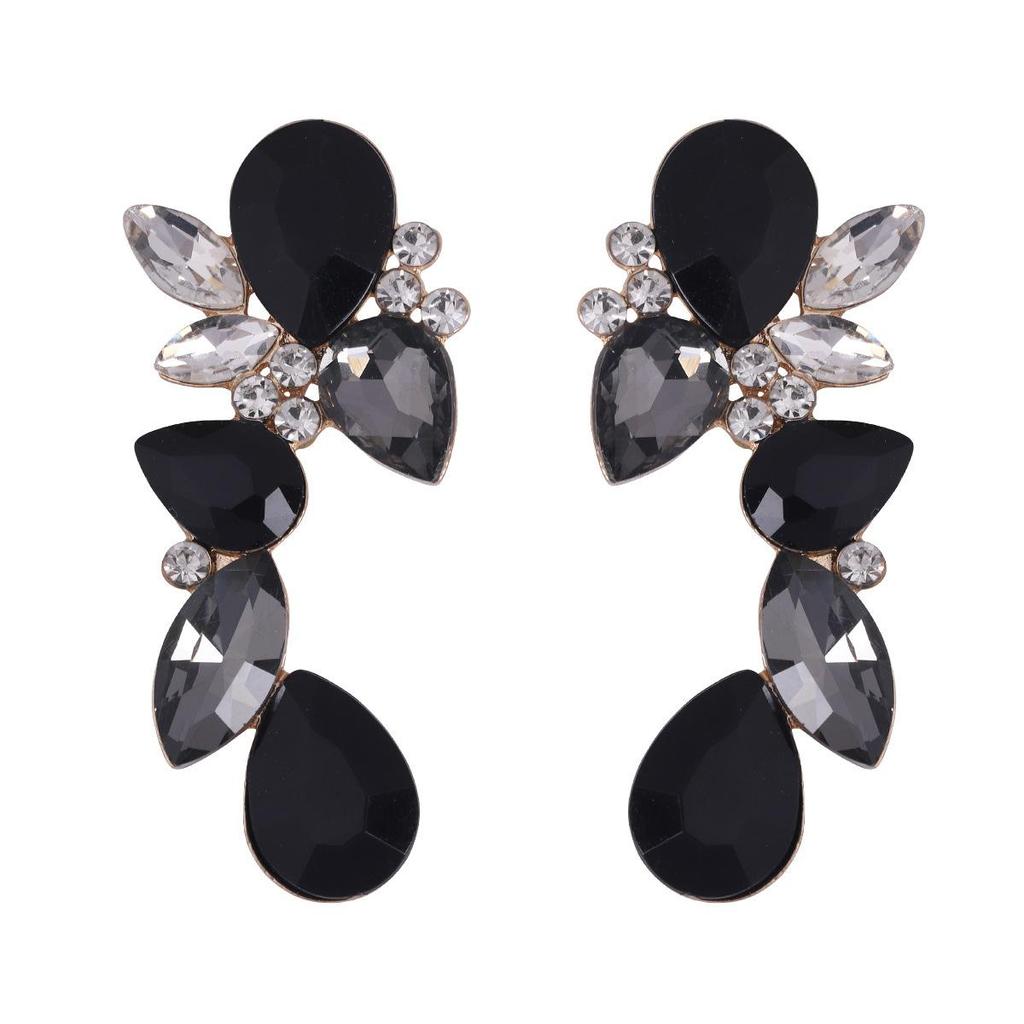 Tropfenförmige Edelstein-Ohrringe, luxuriöse Glas-Diamant-Ohrringe, Braut- und Hochzeitsschmuck