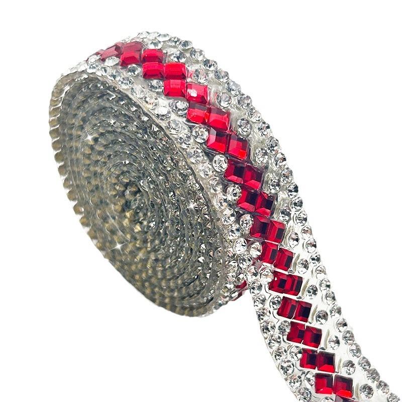 3Yards/Roll Embellishments Sparkling Rhinestone Tape Dresses Decoration Glass DIY Bag & Box Jewelry Making Parts Crystal Ribbon