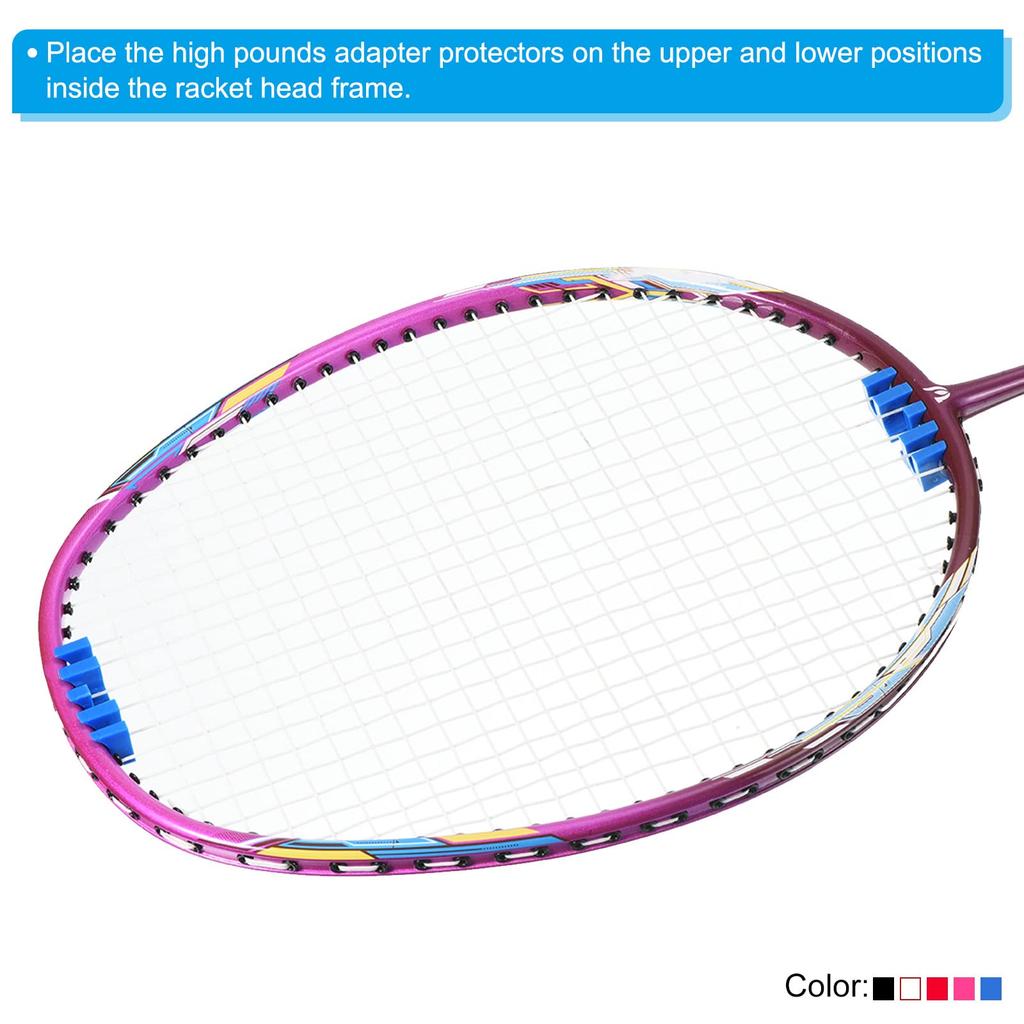 PATIKIL - Distribuidor de carga para raqueta de bádminton (4 piezas), adaptador de carga de alta resistencia integrado, protector de cuerdas, herramienta para máquina azul