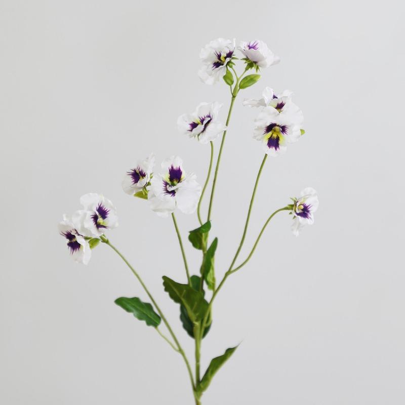 

5pcs Silk White Pansies Butterfly Flower Simulation Green Plant Restaurant Decoration Fake Flowers Artificial Pansy Branch белый