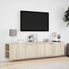 Vidaxl Ścienna Szafka Pod Tv, Z Led, Dąb Sonoma, 180X31X39,5 Cm