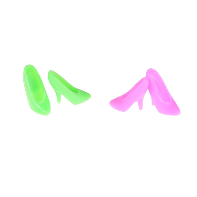 10 Mixed Color Common Style Doll Shoes Colorful Cute High Heel Shoes Suitable For Barbie Party Dress Doll Accessories