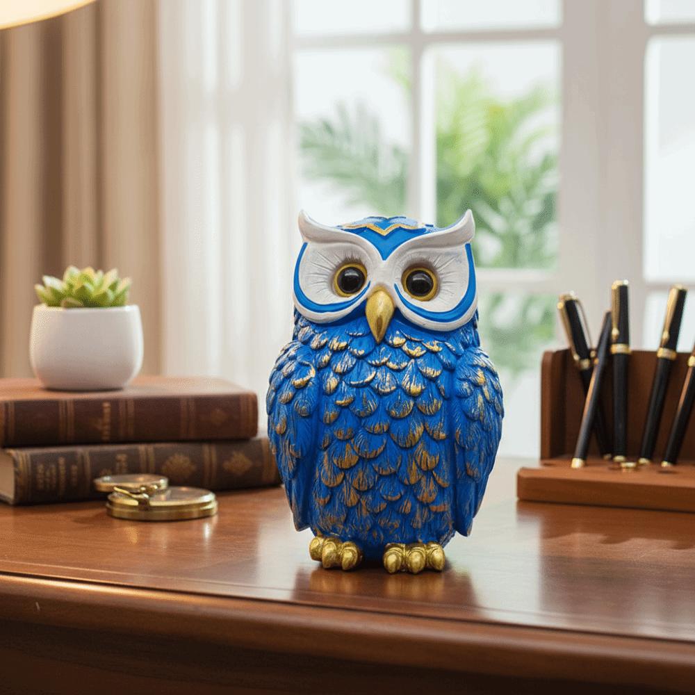 Europe Style Cute Owl Statue Vintage Resin Crafts Animal Statue Decorative Owl Sculpture Office Table