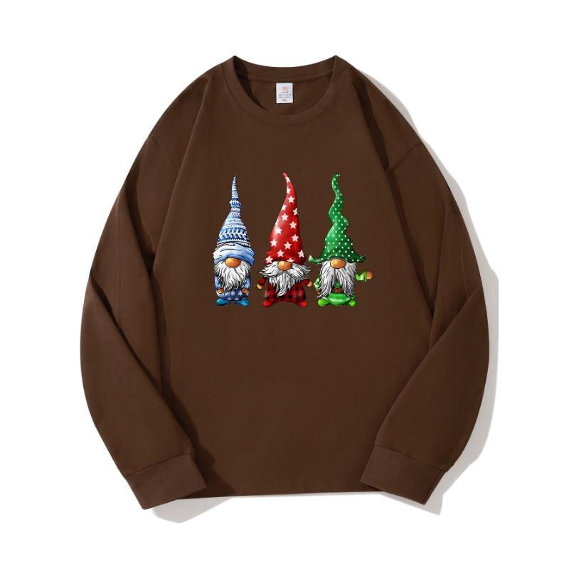 Красный, зеленый, синий, осенняя одежда, длинный рукав, чистый хлопок, новый мужской и женский топ, весенний внутренний слой, базовая рубашка, футболка с круглым вырезом и длинными рукавами M коричневый