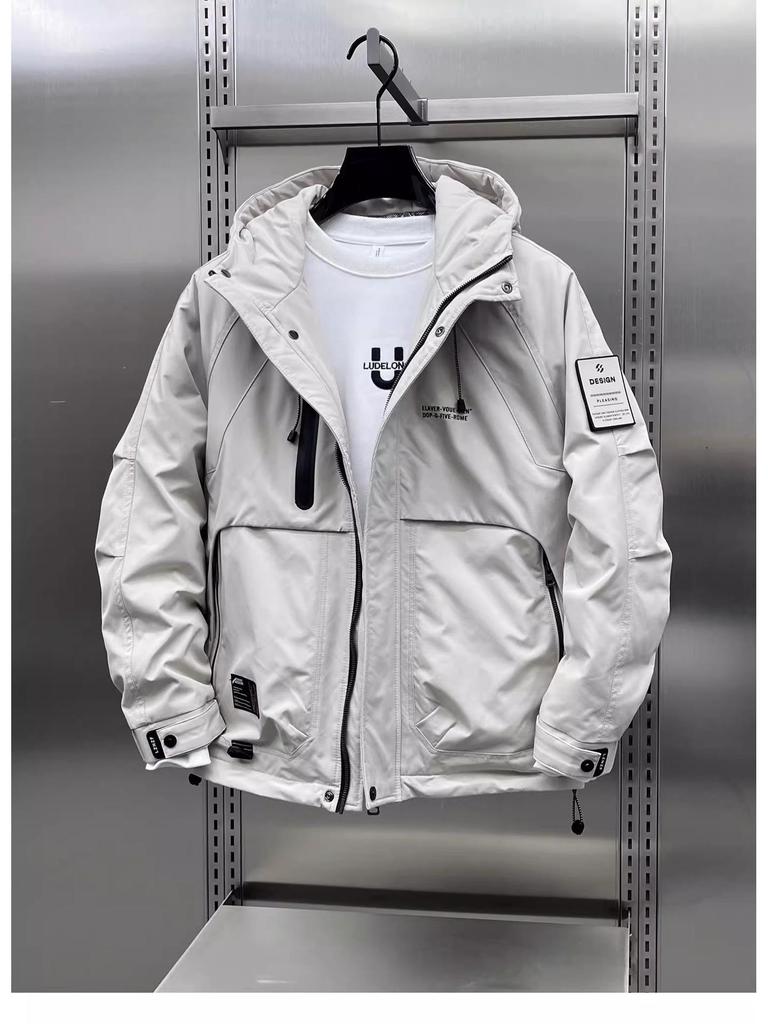 Męska Modna Wiatroszczelna Kurtka Góralska – Stylowa, Wszechstronna i Przystojna Odzież Robocza z Kapturem