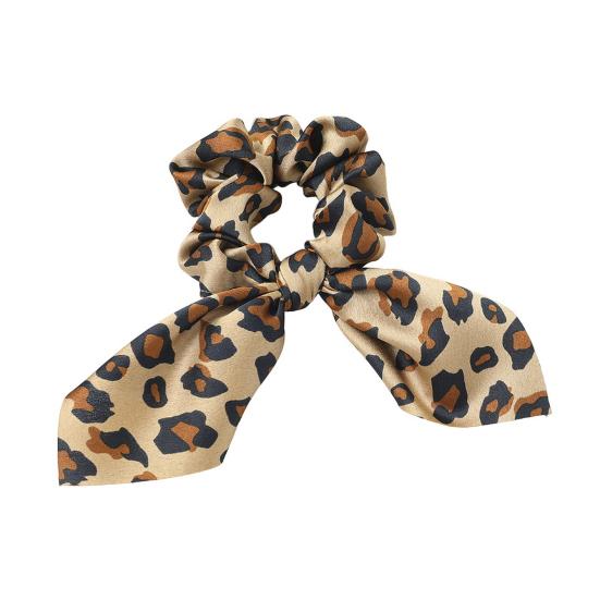Kroužek do vlasů s králičím uchem Leopardí potisk Hladká saténová sponka do vlasů Vysoce elastická ochrana vlasové pokožky Rozčesaný vlasový doplněk