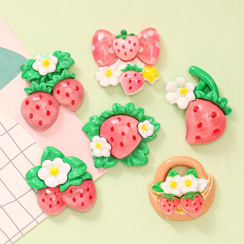 

10Pcs New Cute Resin Cartoon Strawberry Series Flat Back Scrapbooking DIY Jewelry Craft Decoration Accessories
