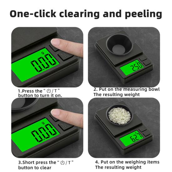 Mini Jewelry Scale 0.01/0.1G LCD Display High Precision Battery Powered Pocket Size Electronic Scale Multifunctional Small Weight Digital Scale