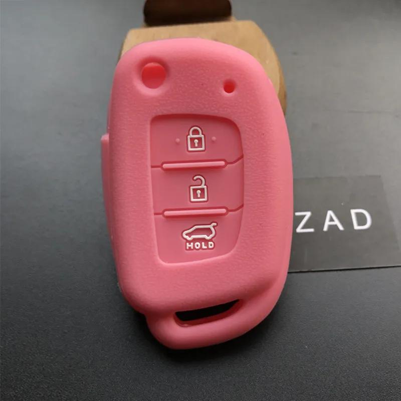ZAD 3button Silicone Rubber Car Key Case Cover for Hyundai Accent I20 I30 I40 I45 IX35 Mistra Sonata Tucson Verna Key Case