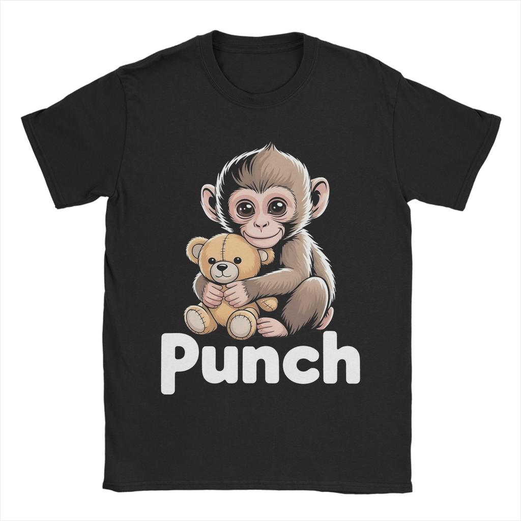 Unisex Womens TShirts Punch Monkey Comic Style Art Novelty Cotton Tee Shirt Short Sleeve T Shirt O Neck Clothing Original
