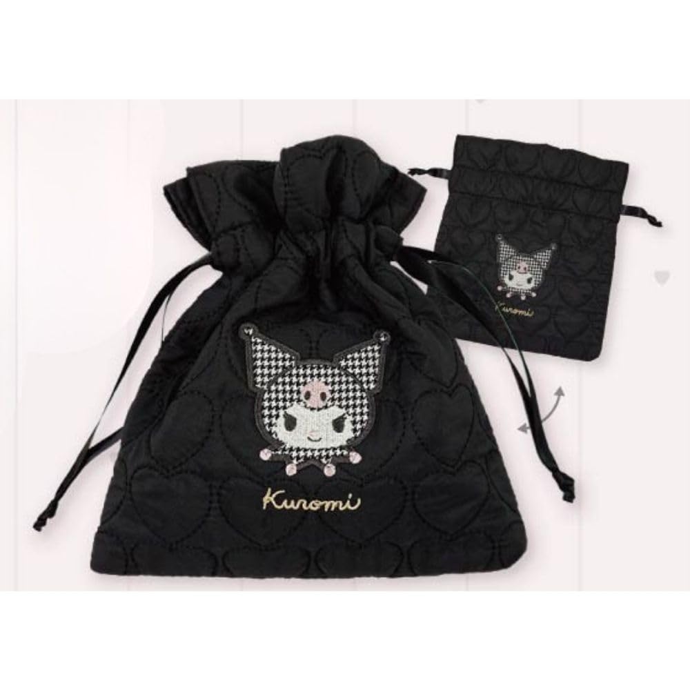 Marimo Craft Sanrio Monotone Series Kuromi Drawstring W170 X Bag, H200mm, SRTZ-252