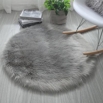 Round Faux Wool Sheepskin Long Pile Rug Mat Hammock Chair Yoga Mat Living Room Bedroom Sofa Cushion