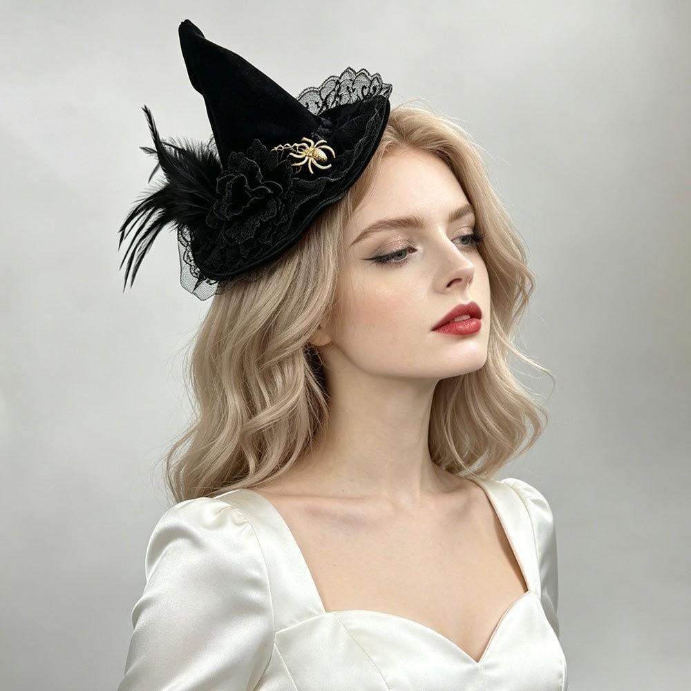 Skull Spider Witch Hat Hair Clip Gothic Style Witch Hairpins Halloween Hair Clip Costume Party