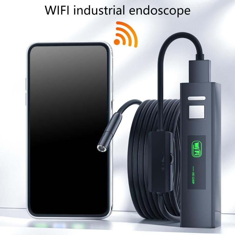 Industrial Endoscope Inspection Camera,Borescope Sewer Camera IP67 Waterproof Snake Camera with 8 LED Light