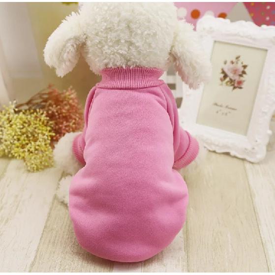 2024 Warm Autumn Dog Coats Solid Soft Fleece Wear Cotton Winter Jackets Sweater Cat Lovely Outdoor Small Pet Product Clothes