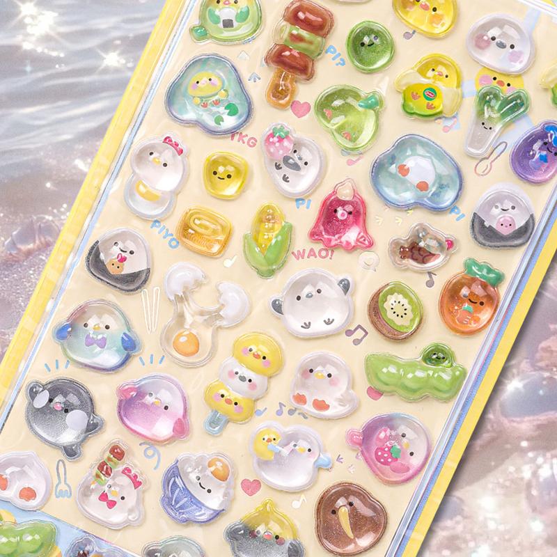 2 listy/šarže 3D reliéfní roztomilý zvířecí samolepka DIY telefon deník psací potřeby dekorace party hra odměna rekvizita roztomilý karnevalový dárek ZYF