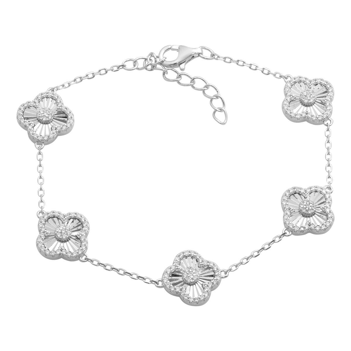 

Silver bracelet with cubic zirconia, item weight 9.41 g (2184553) 17-20cm білий
