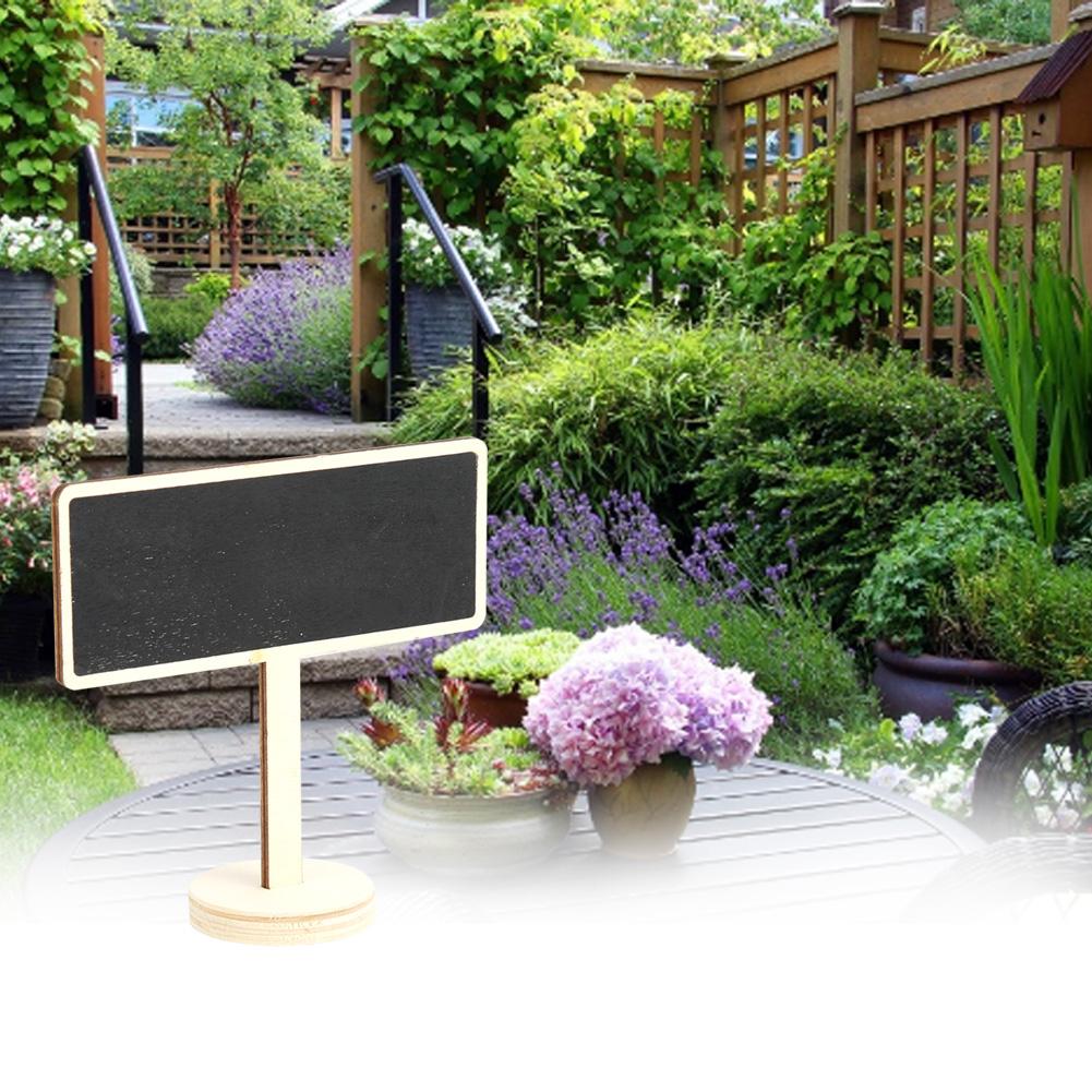 20Pcs Wooden Mini Blackboard Sign Message Board Plant Label for Garden Wedding Decoration