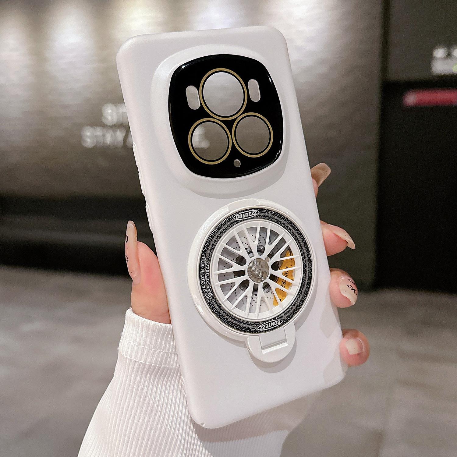 

Для Honor Magic6 Pro 5G Магнітний чохол для телефону Гумований Твердий ПК Чохол-підставка White