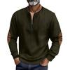 Men Sweatshirt Half Zipper Plaid Stand Collar Elbow Decoration Pullover Tops Long Sleeve Jacket Work Date Wear