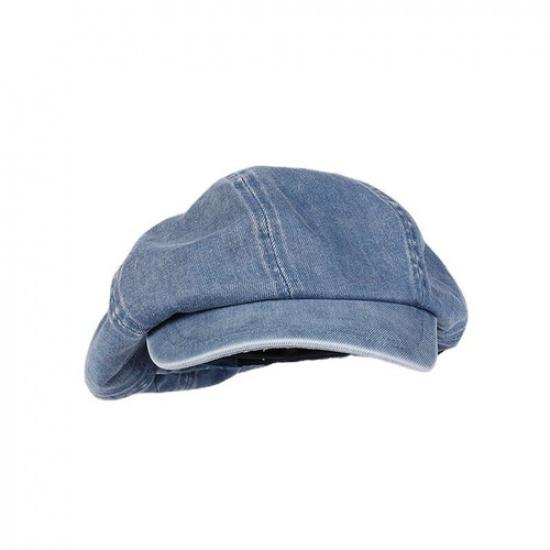 Lady Casual Hat Cap Beret Denim Hat Newsboy Flat Baggy Summer Cap Oversized Hat