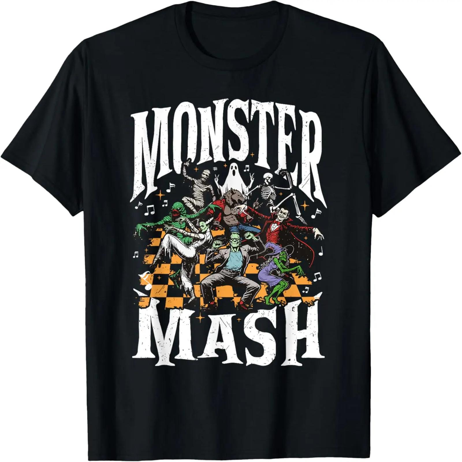 Monster Mash Retro Halloween Funny Monster Spooky Womens Men T-Shirt S