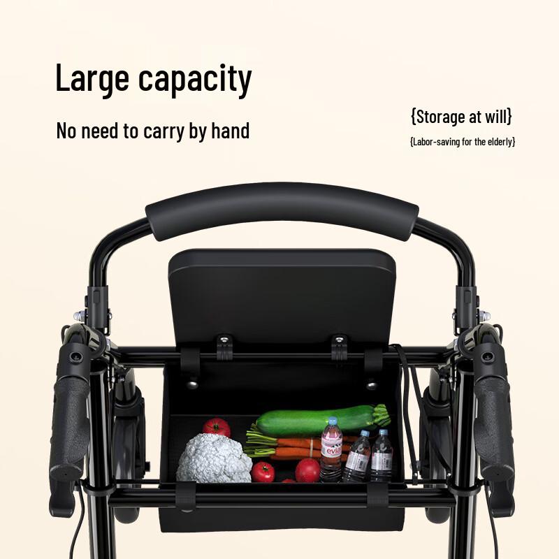 Fushide Foldable Rollator Walker with Seat