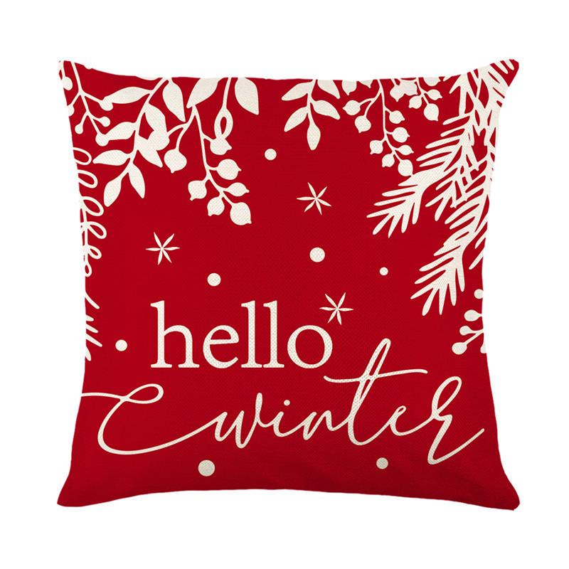 New Christmas Text Pillow Cover Snowflake Slogan Living Room Seat Decoration Cushion Cover Bedside Pillow