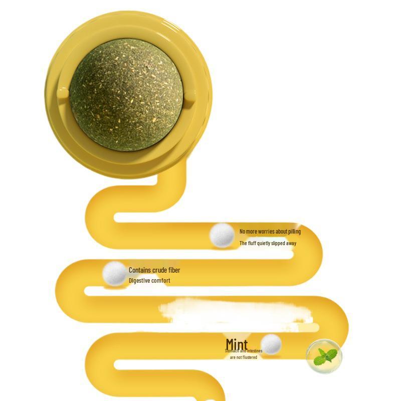 Catnip Ball Teasing Toy: Stick-on Self-Play, Boredom Relief, Lickable Molar Biscuit for Cats