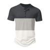 Camicia a maniche corte ampia e versatile da uomo, estiva, con scollo a vite, in tinta unita