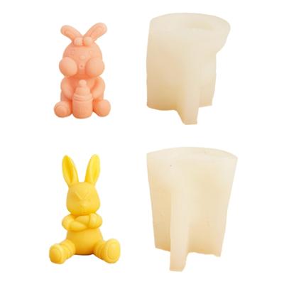 Osterhase Kerzenform Hasen Silikonform für DIY Kerze Seife Gips Schreibtisch Dekoration Schokoladenkuchen Fondant Dekoration
