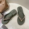 Fashion Rhinestone Platform Flip-flops Women's Summer 2025 New Fashion Korean Beach Slides Casual Wedge Women Sandals Sapatos De Mujer