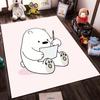 Cute White Bear Cartoon Drawing On Pink Background Soft Decorative Carpet Rug Suitable for Use As an Anti-slip1 For1room and Bedroom Sofas