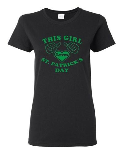 

Ladies This Girl Loves St. Patrick s Day Clover Shamrock Beer T-Shirt Tee Unisex T-Shirt S