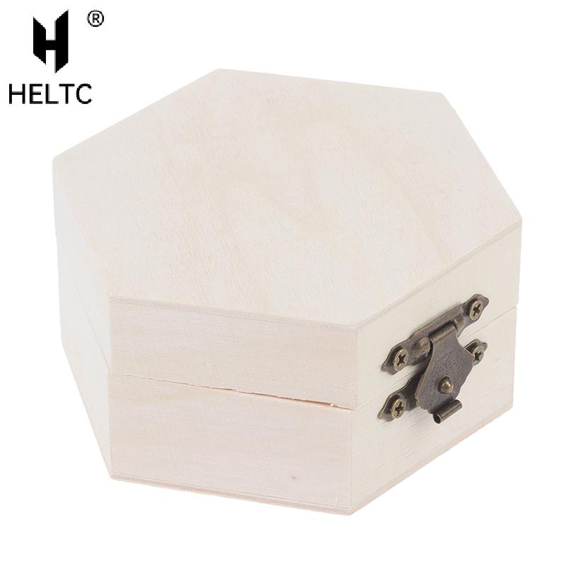 Hexagonal Shaped Wooden Storage Box Jewelry Wedding Gift Box Jewelry Display