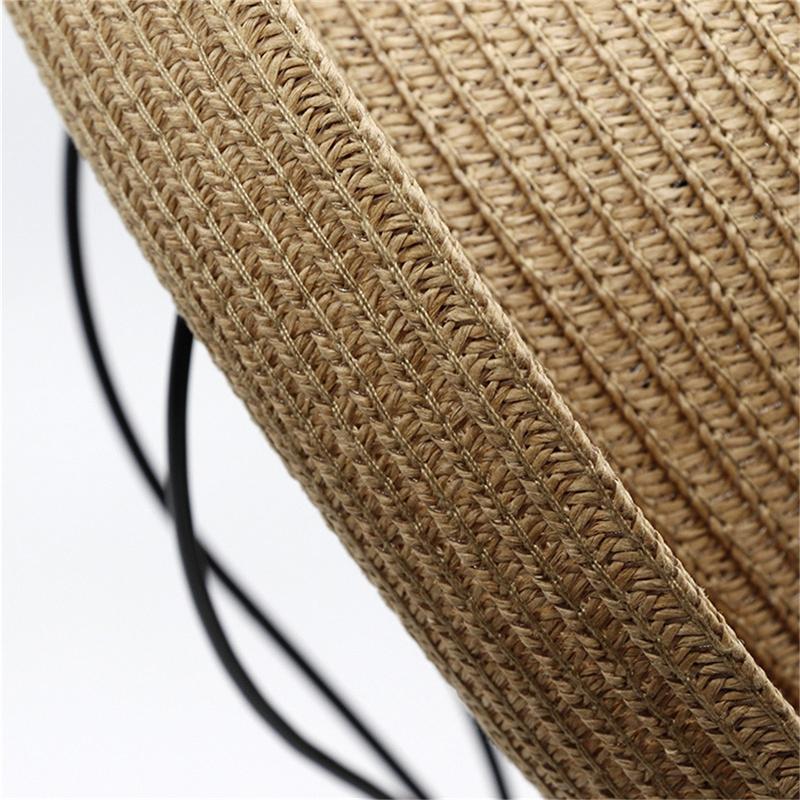 Cute Baby Solid Color Hat With Ears Summer Straw Hat Children Beach Sun Hats