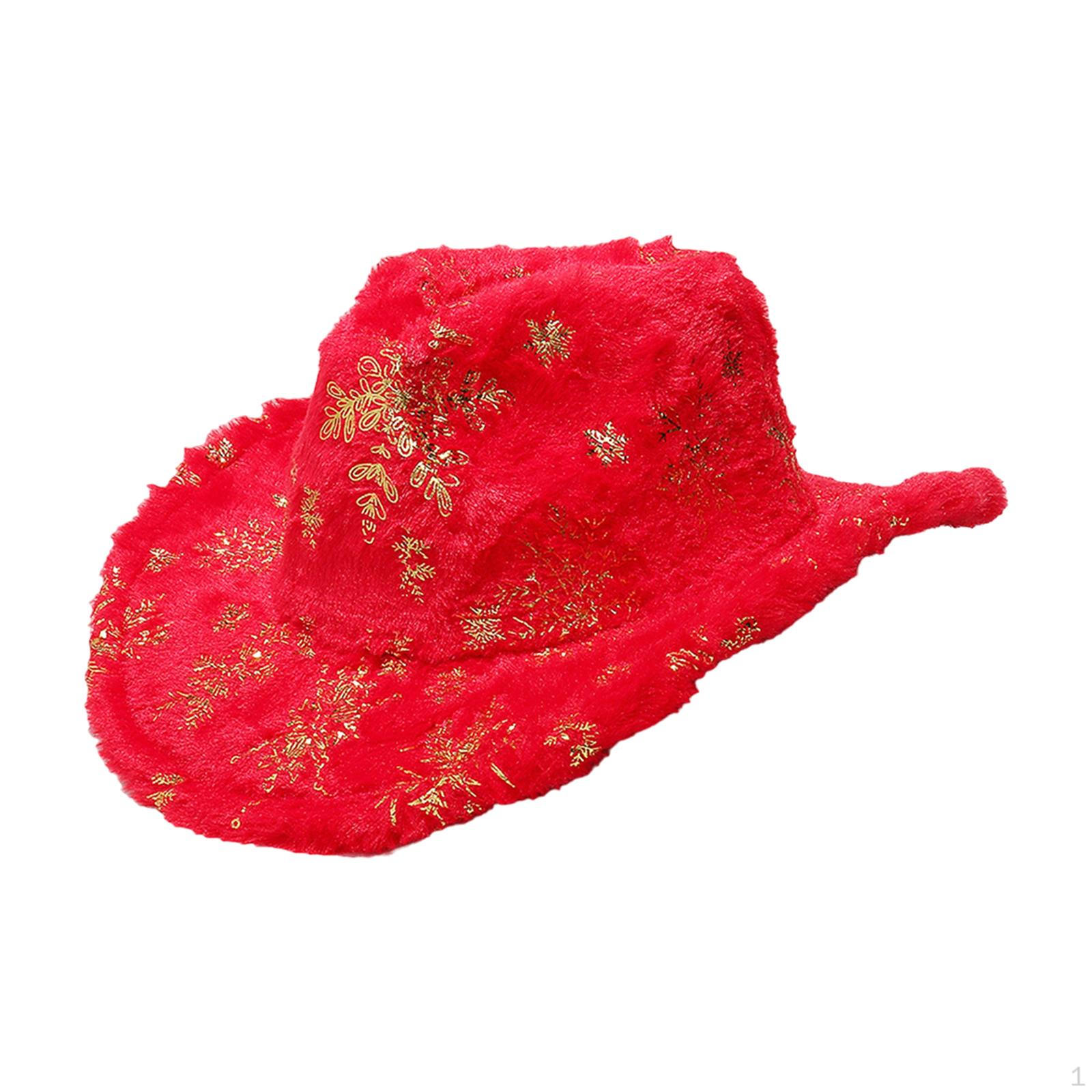 

Рождественская ковбойская шляпа Шик Джаз для карнавала Фестиваль Наряд Украшения Red Snowflake