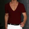 2023 Men's Deep V-Neck Waffle Knit Casual Fitness T-Shirt - Summer Style