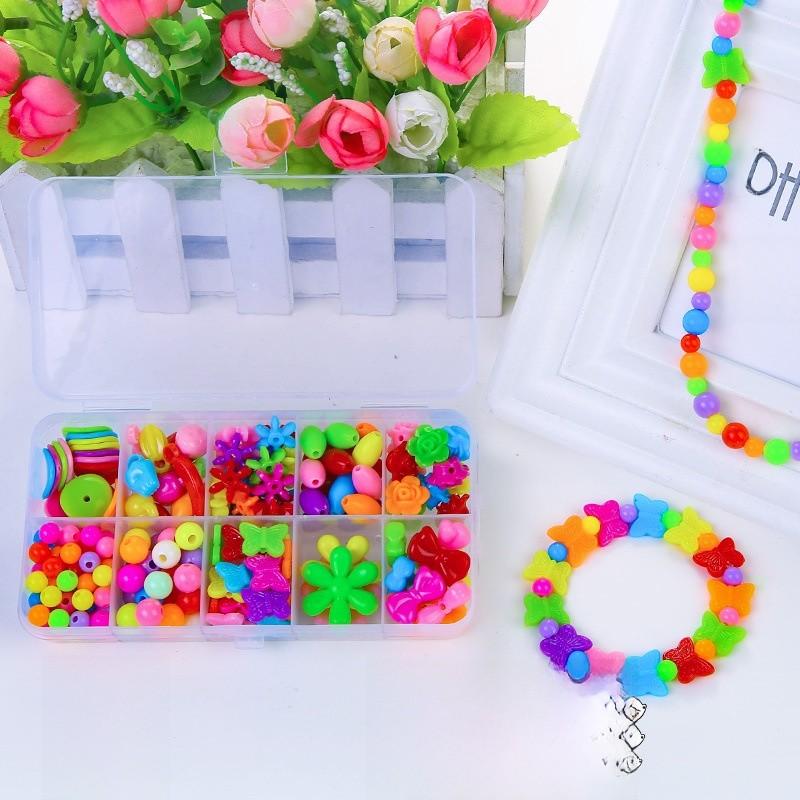 Childrens Bead Craft Kit With Plastic Beads For Focus Development And Diy Jewelry Making