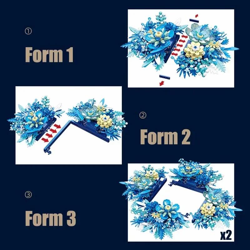 Non-Toxic New Creative Romantic Flower Building Block Eternal Flowers Bricks Model Home Wall Decoration Birthday Halloween Christmas Gifts