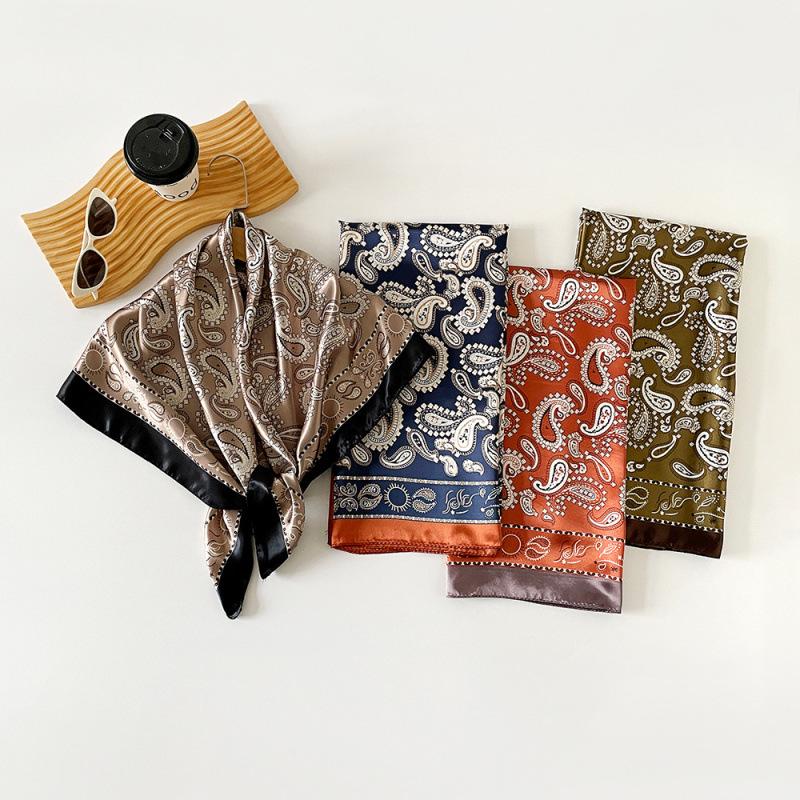 New Silk Scarf Ladies Cashew Printed Wrap Scarf Satin Scarf Satin Scarf Satin Large Square Scarf Shawl