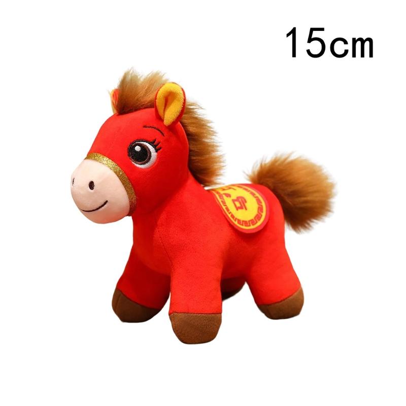 

20/30/40 см Червоний щасливий кінь плюшева іграшка рік талісман кінь плюшеві іграшки китайський квартал бутік поні декор фестиваль подарунок дитина подарунок 15cm