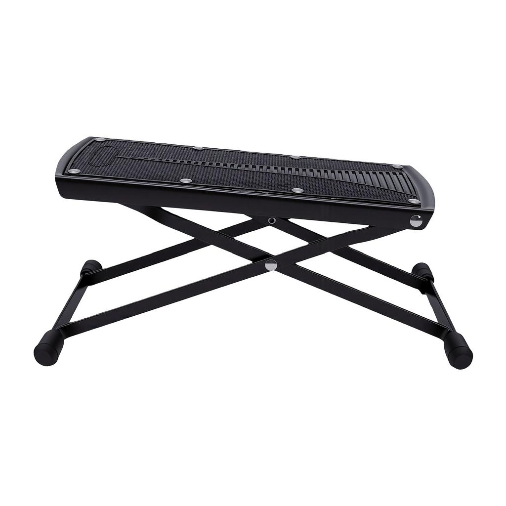 Guitar Foot Rest Folding 6 S Height Alloy Guitar Stool with Rubber Pad Non Slip Portable Compact for Musicians Black