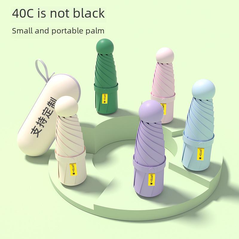 Compact Capsule Umbrella: 50% Foldable, Portable, Pocket-Size for Sunny and Rainy Days