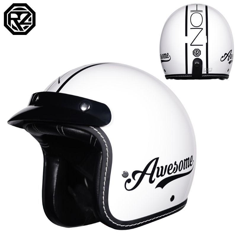 Retro Motorcycle Helmet Men's and Women's Electric Vehicle Scooter 3/4 Half Helmet