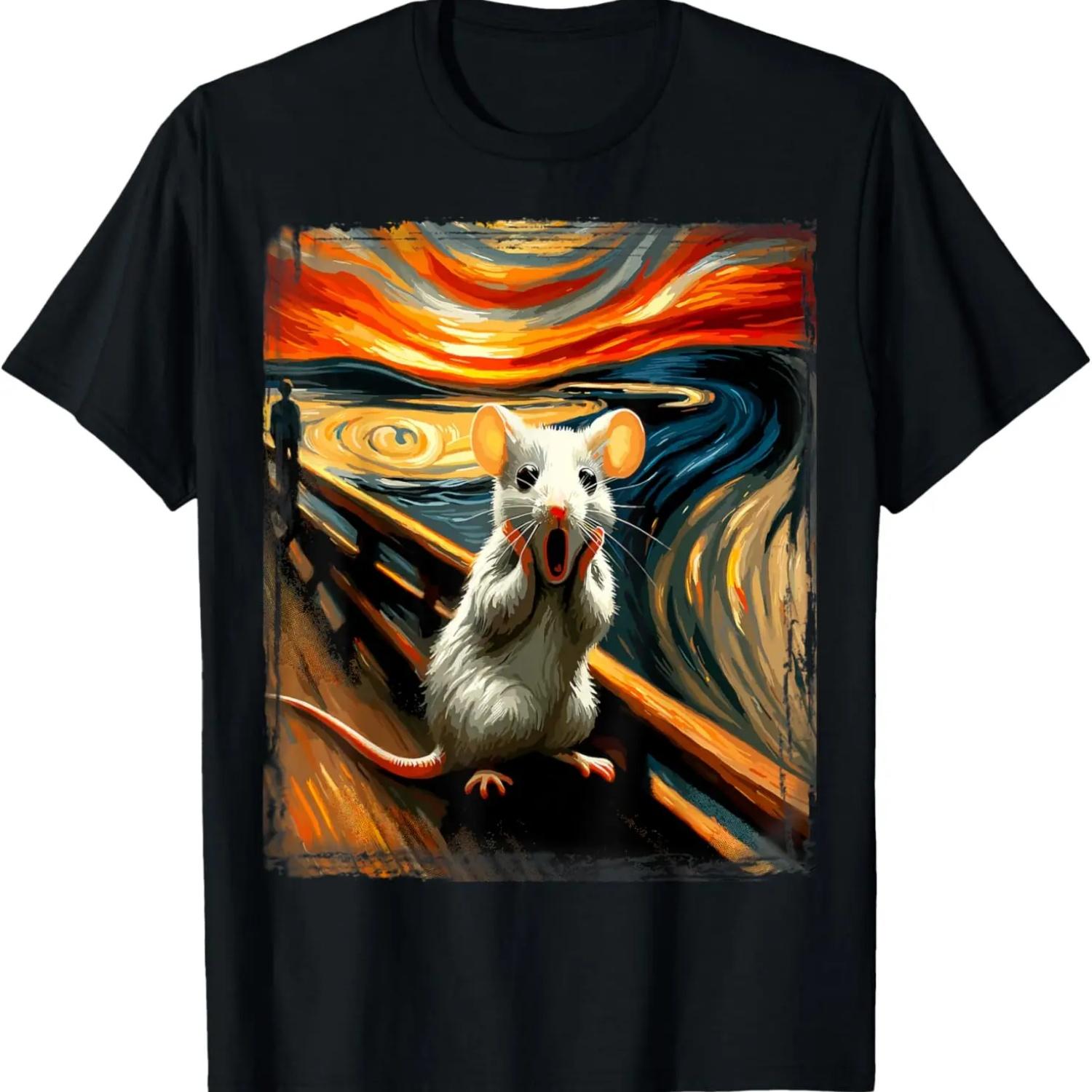 Футболка «Экспрессионистский Крик» для любителей мышей _ Художественная футболка с мышью S