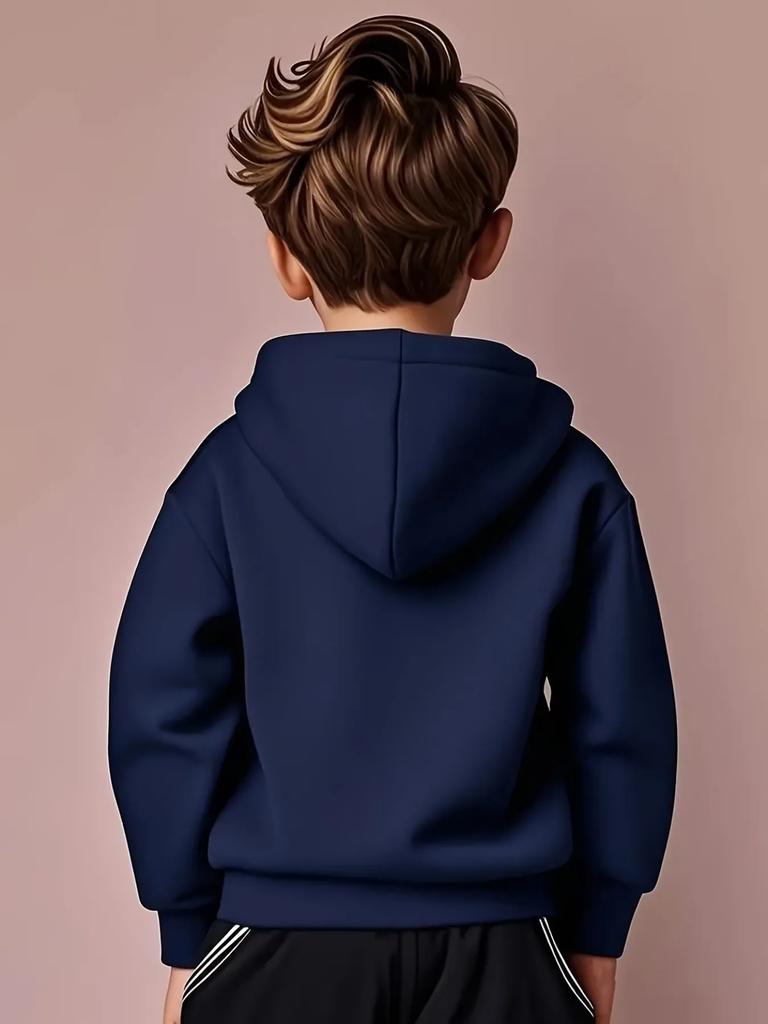 New Autumn/Winter Christmas Boys' Rainbow Pattern Cartoon Hoodie "SIX SEVEN 67" - Trendy Streetwear