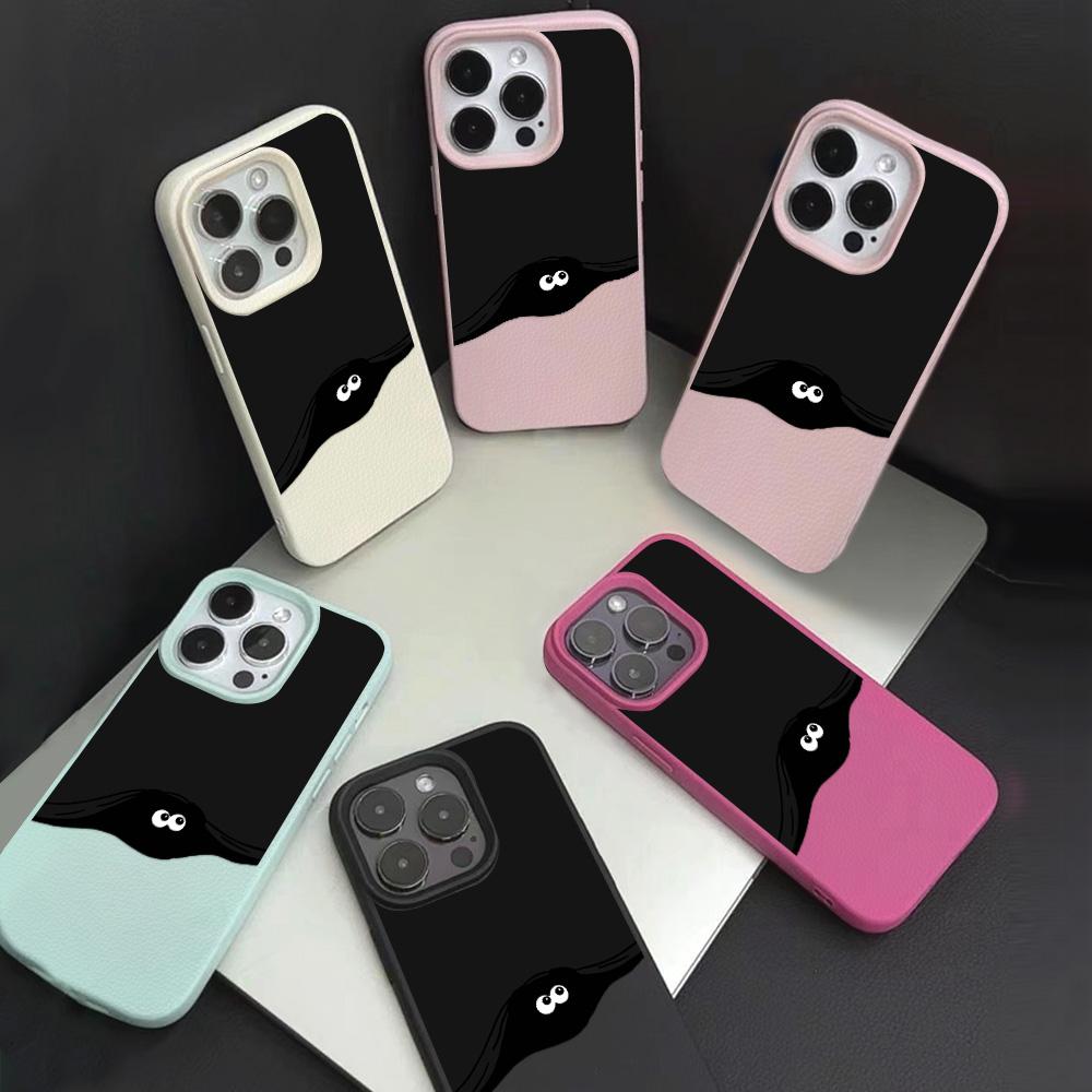 Hudfølende telefondeksel for iPhone 11 13 16 Pro Max iPhone XR XS Max 14 15 Pro Max 12 13 Pro Max 16 Plus 13 Pro 14 Pro Cartoon Painted Macaron Colors